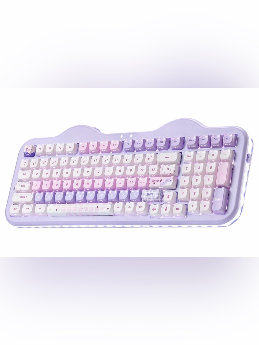 Yunzii C98 Purple MAO Keyboard Cake Cat Wireless Mechanical Milk Switches